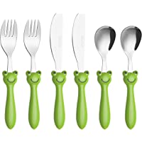 Exzact Cubertería Infantil 6 Pieza para niños de Acero Inoxidable - 2 x Cena Cuchillo- 2 x Cena Tenedor- 2 x Cena cuchar…